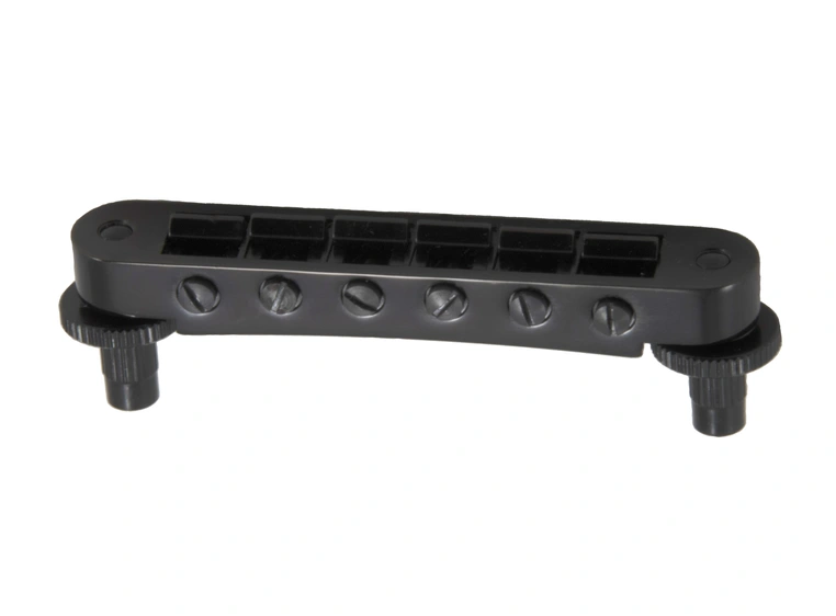 Grover 521BC Tune-O-Matic Guitar Bridge (Unnotched) - Black Chrome 