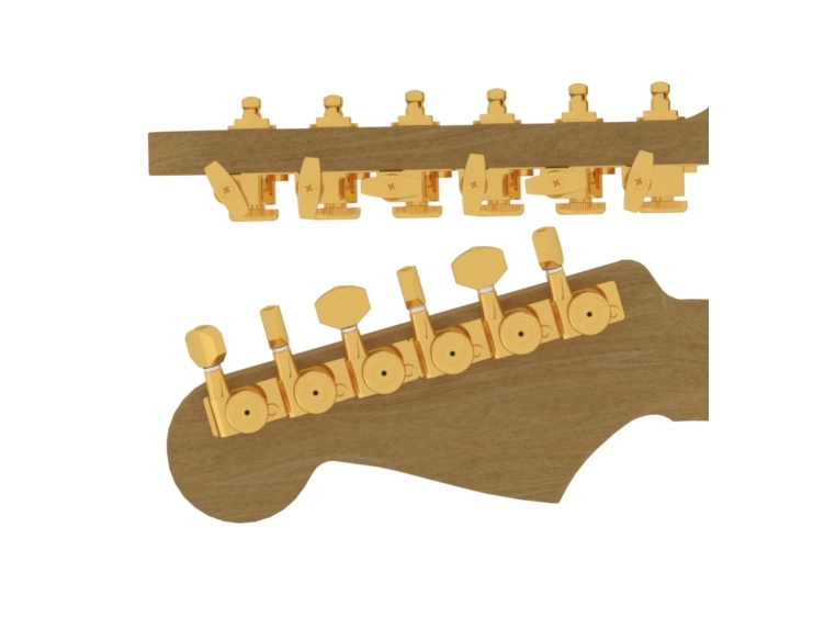Hipshot GuitarTunerUpgrade Kit 6inL Grip-Lock Closed, BassSide, Stag,GD 