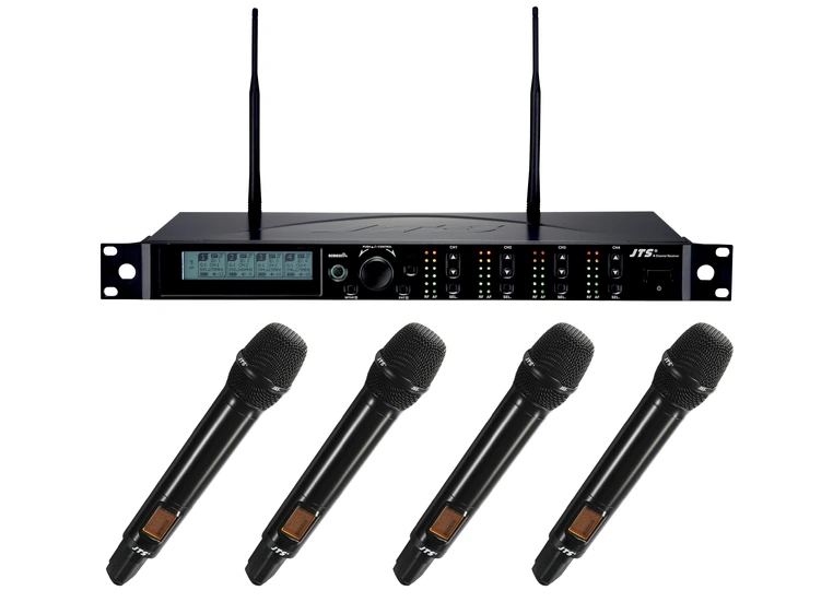 JTS R-4 trådløst system, 4 kanaler 4 x JSS-4B håndholdt mikrofon 