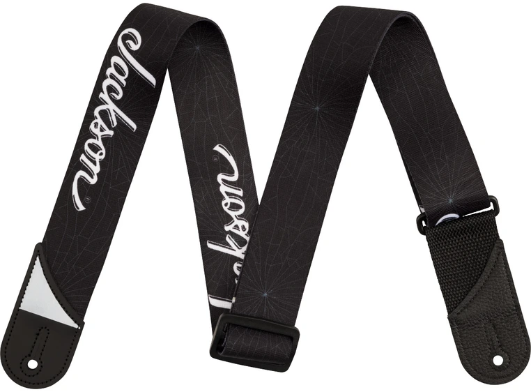 Jackson White Logo Strap, Black, 2" 