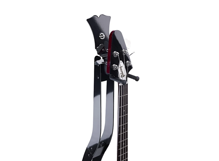 K&M 17640 Guitar Station L black high-gloss 