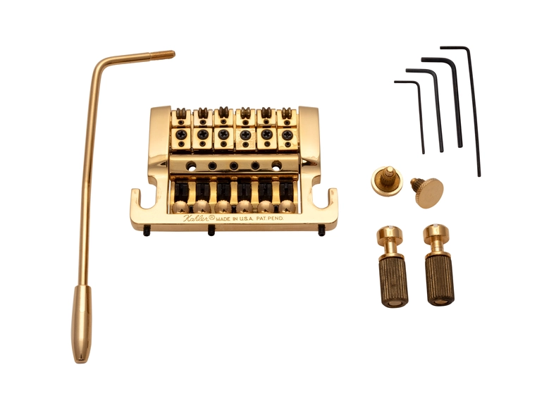 Kahler 2210 - Stud Mount Guitar Tremolo (Aluminum Cam / Brass Saddles) - Gold 