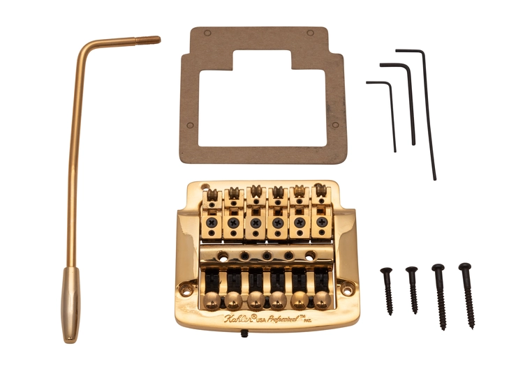 Kahler 2320 - Flat Mount Guitar Tremolo (Brass Cam / Brass Saddles) - Gold 