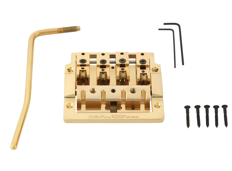 Kahler 7410 - Hybrid 4-String Bass Tremolo with Rearward Saddles - Gold 