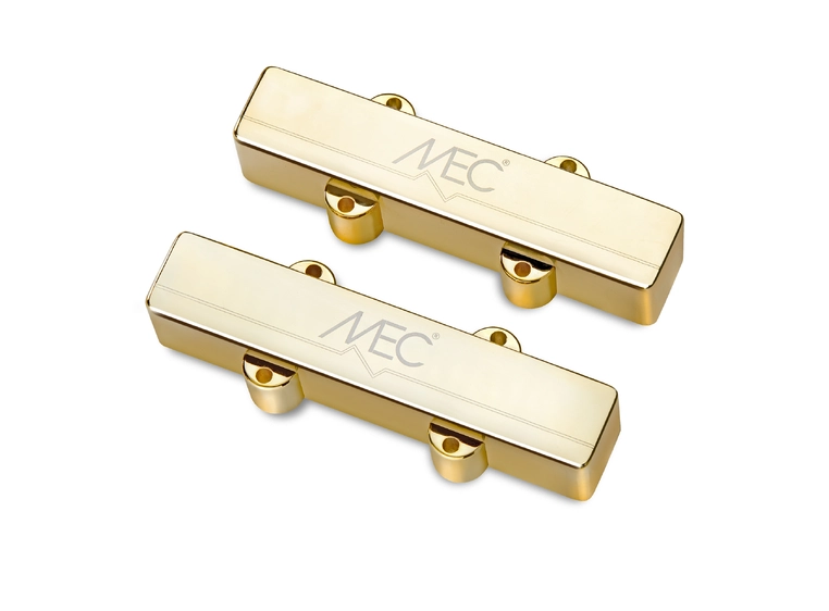 MEC Active J/J-Style Bass Pickup Set Metal Cover, 4-String - Gold 