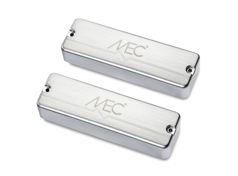 MEC Passive Soapbar Humbucker Bass Pickup Set, Metal Cover, 5-Str. BrChrome 