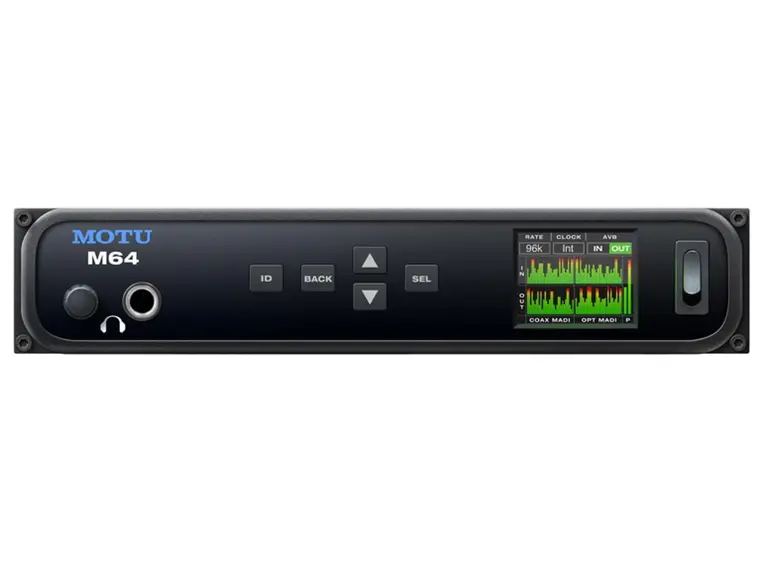 MOTU M64 USB2 Audio interface MADI AVB Ethernet, USB2, MADI optisk og Coax 