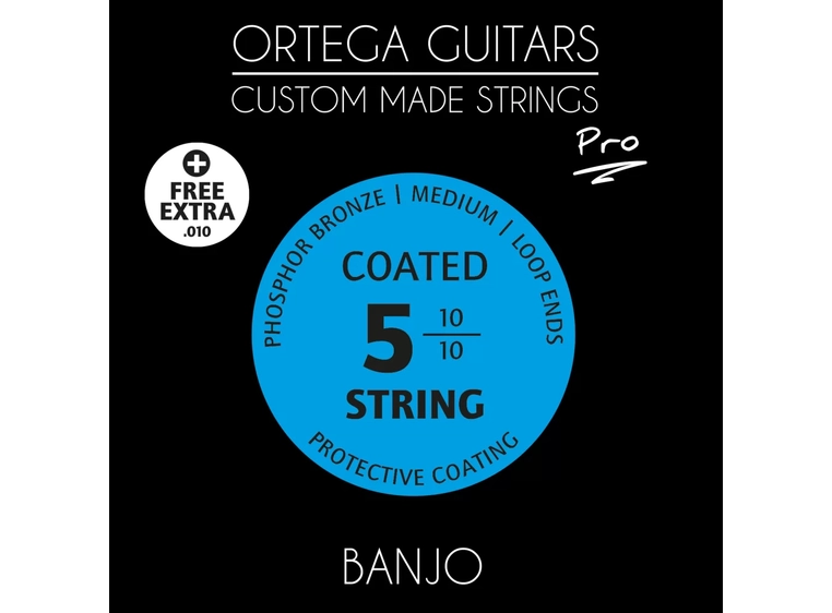 Ortega BJP-5 Strengesett 5-str. Banjo Coated Phosphor Bronze 