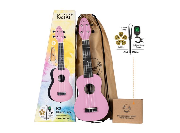 Ortega K2-FYD Keiki Soprano ukulele Sett, Fairy Dust