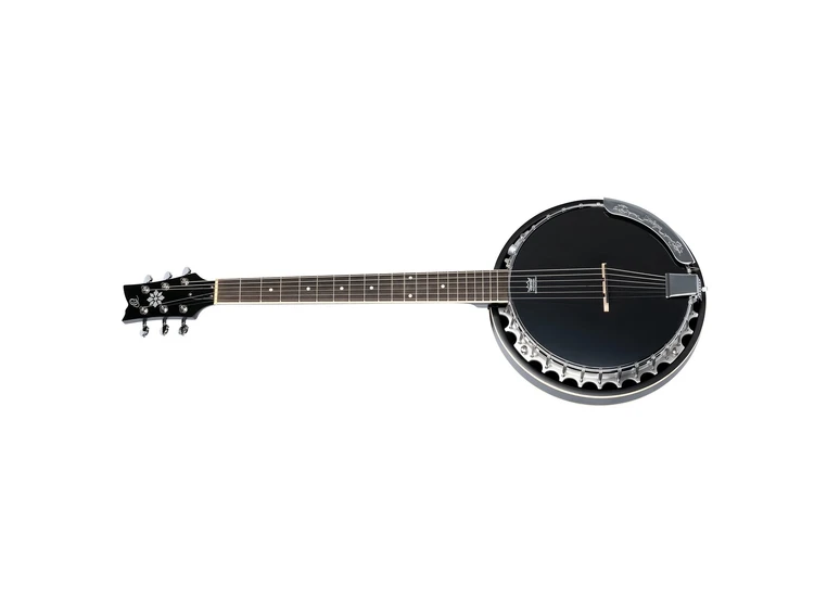 Ortega OBJE356-SBK-L 6-strengers Banjo med mik, med Gigbag, Lefthand 