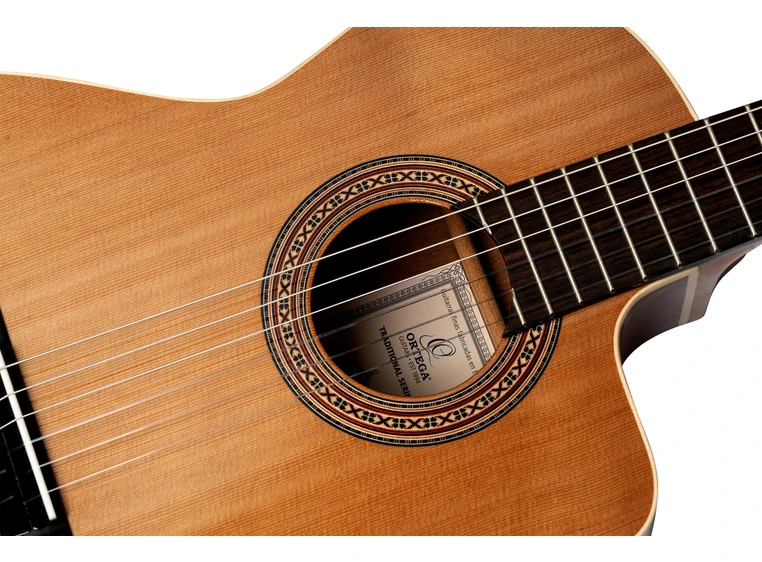 Ortega RCE180G Klassisk gitar 4/4 Størrelse m.pickup, bag 