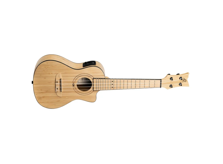 Ortega RUNAB-CC Concert ukulele Med mik. og bag, Natural Solid Bamboo 