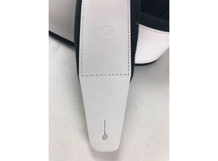 Profile FPB04 Guitar Strap White Pro Italian Leather 