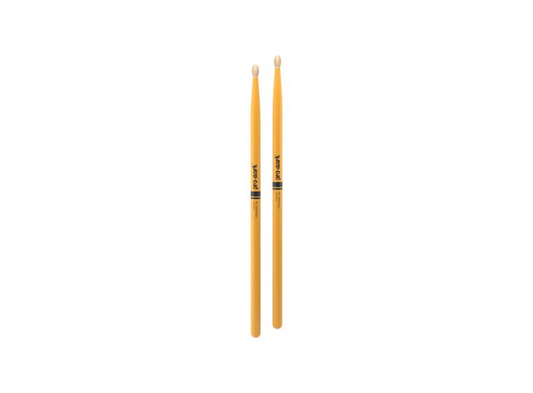Promark TX5BW-YELLOW Classic 5B Painted Stick Hickory Oval tip - Yellow