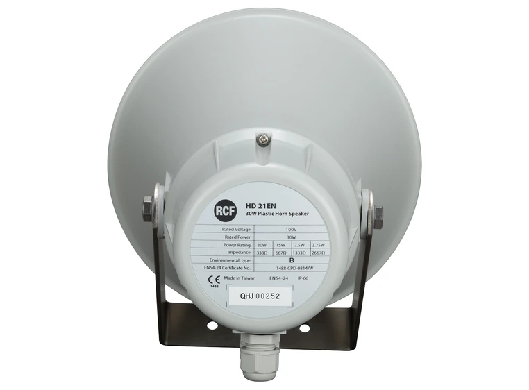 RCF HD 21EN Paging horn IP66 - Ø 21cm - 30W - EN54-24 - 104 dB 