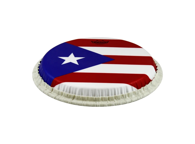 Remo M7-1175-S6-SD008 Tucked Skyndeep Congaskinn Puerto Rican Flag, 11.75" 
