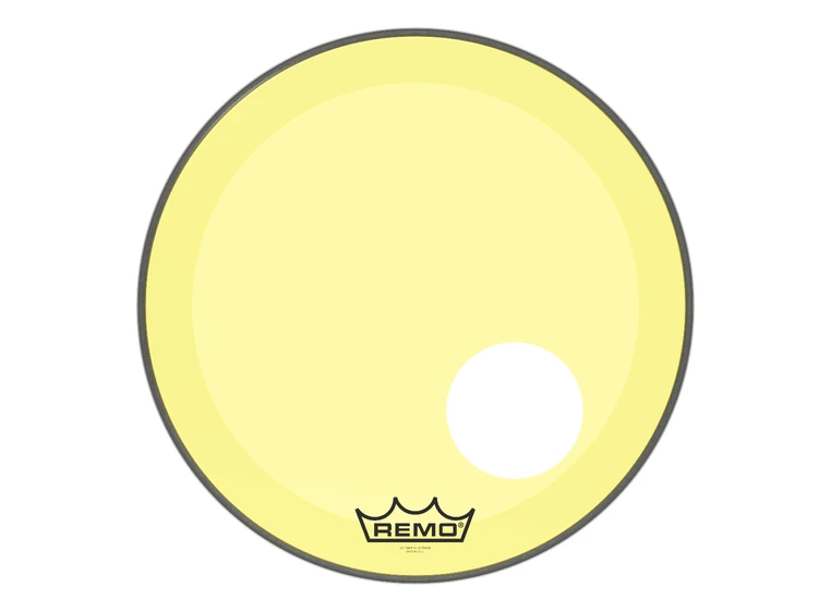 Remo P3-1320-CT-YEOH Powerstroke P3 Colortone Yellow Bass 20",5" Offset Hole 
