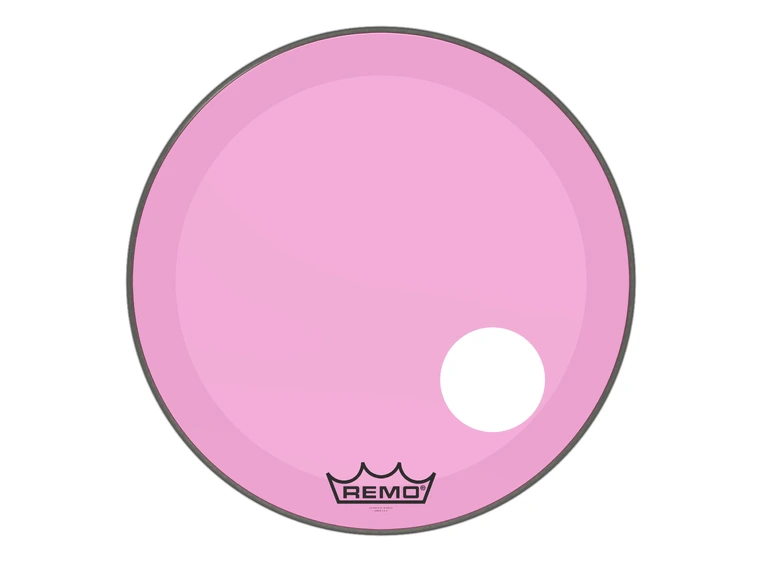 Remo P3-1324-CT-PKOH Powerstroke P3 Colortone Pink Bass 24",5" Offset Hole 