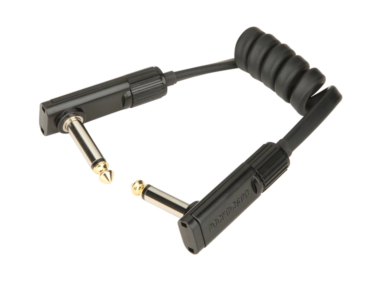 RockBoard Flat Patch Cable, 30 cm Black Coiled Series 