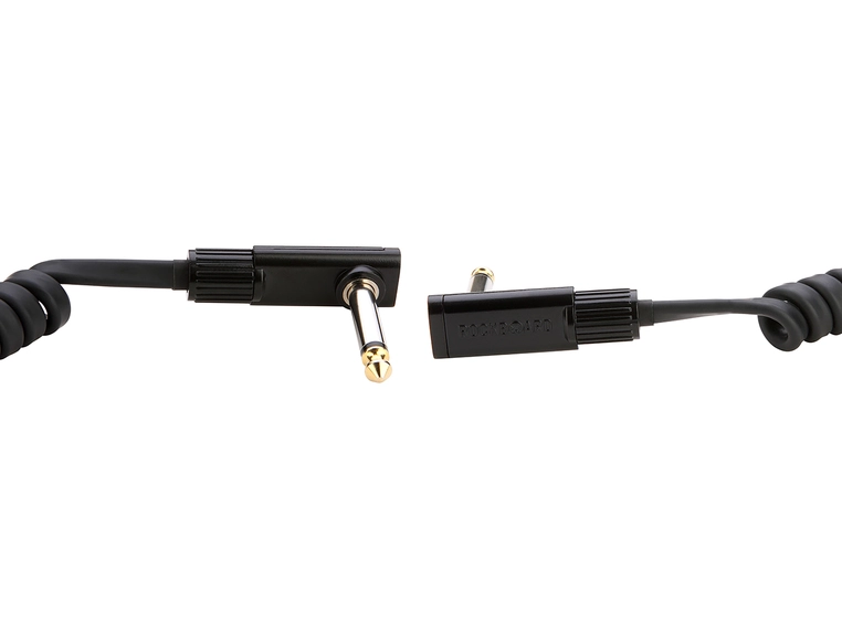 RockBoard Flat Patch Cable, 30 cm Black Coiled Series 
