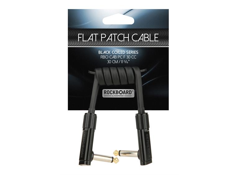 RockBoard Flat Patch Cable, 30 cm Black Coiled Series