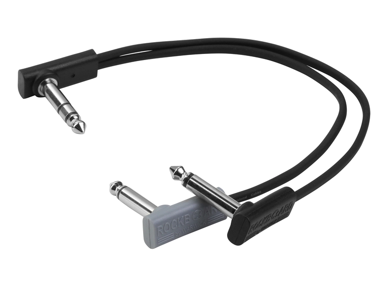 RockBoard Flat Patch Y-Splitter Cable 20 cm, Black 