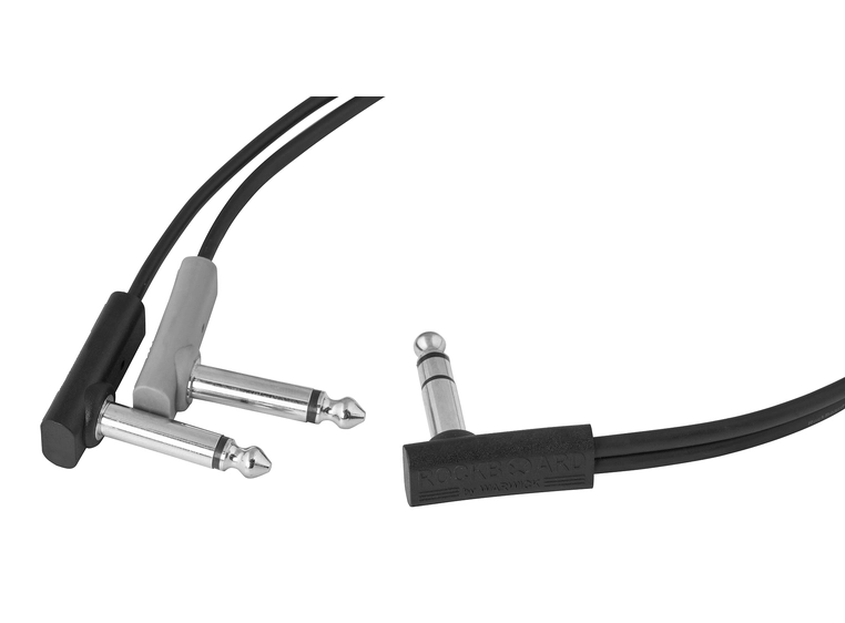 RockBoard Flat Patch Y-Splitter Cable 20 cm, Black 