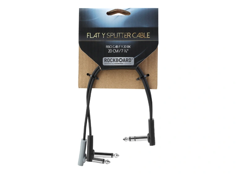 RockBoard Flat Patch Y-Splitter Cable 20 cm, Black 