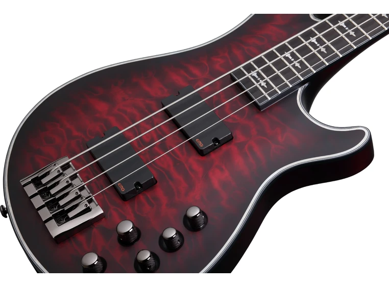 Schecter Hellraiser Extreme-4 Crimson Red Burst Satin (CRBS) 