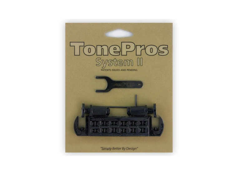 TonePros AVT2M B - Wraparound Bridge with MSPRS Locking Studs - Black 