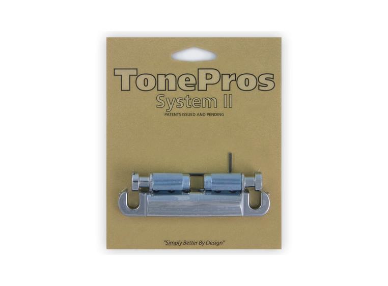 TonePros T1ZA C - Metric Aluminum Tailpiece (Locking Stop Bar) - Chrome