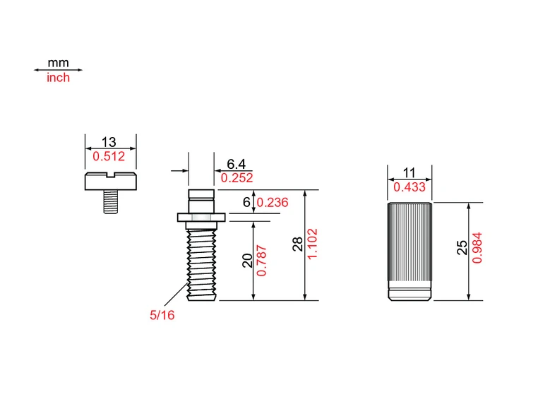 TonePros VS1 N - Standard Steel Locking Studs (Vintage Series) - Nickel 