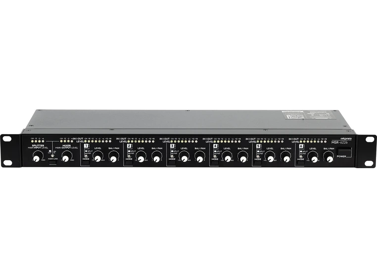 Algam Audio MSR-6226 Rackmount 6-in-2 mixer / 2-in-6 splitter 