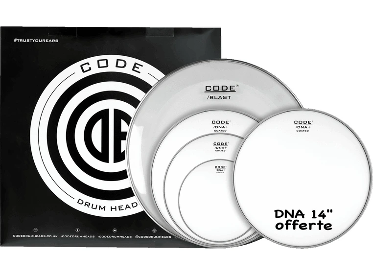 Code Drumheads FPDNACTDF Coated Fusion 10/12/14/20 + CC 14" DNA Coated 
