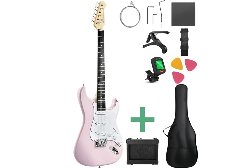 Donner DST-80 el-gitar pakke shell pink 