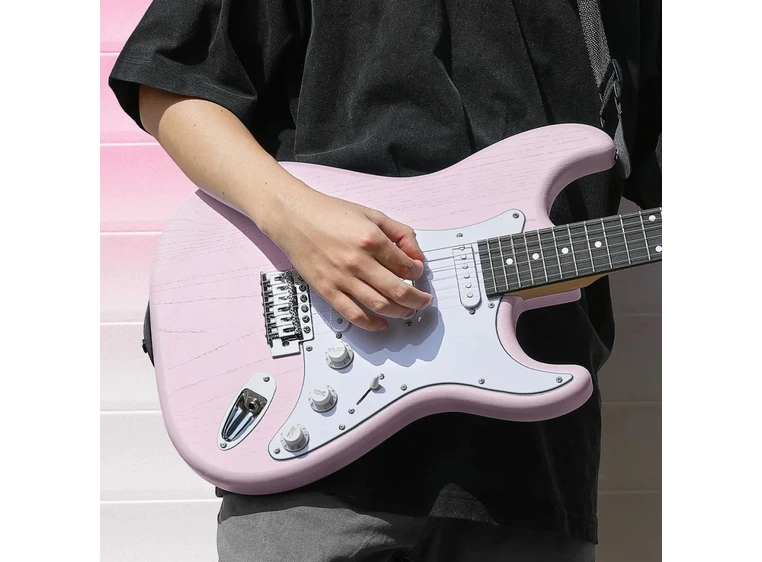 Donner DST-80 el-gitar pakke shell pink 