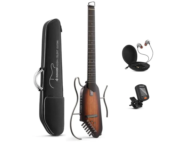Donner HUSH-I silent stålstrengsgitar sunburst 