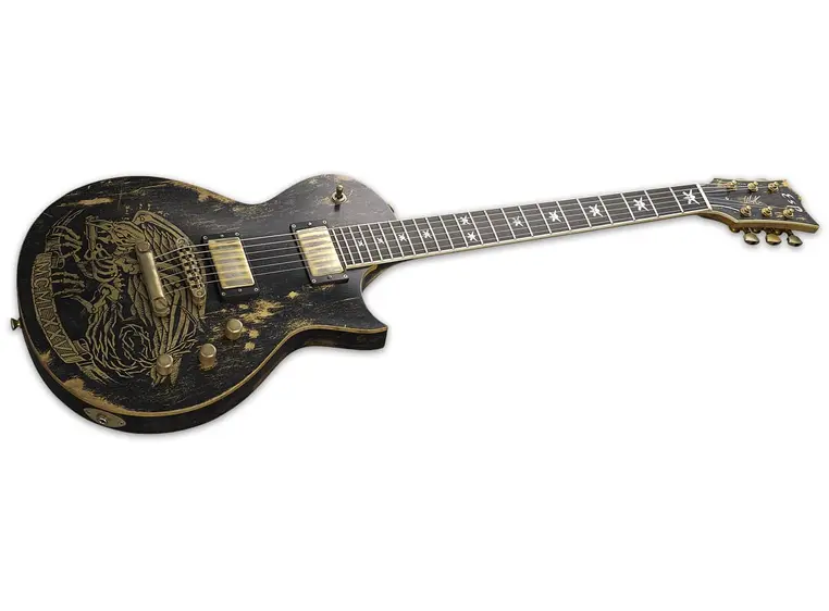 ESP Original Will Adler Warbird Distressed Black w/ Graphic 