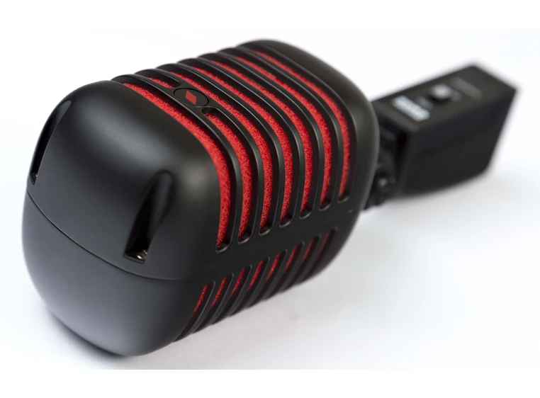 Eikon DM55V2RDBK Vintage Dynamic Mic Satin Black Red Spon 