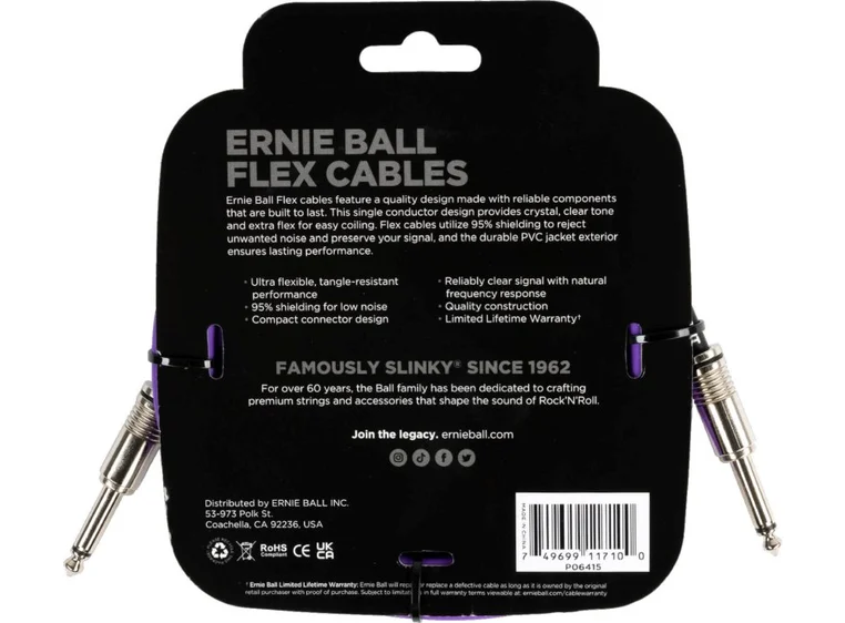 Ernie Ball 6415 instrumentkabel 3M Lilla 