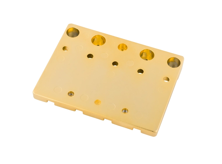 Fender HiMass 4-String Bass Bridge Assembly With Zinc Saddles, Gold 