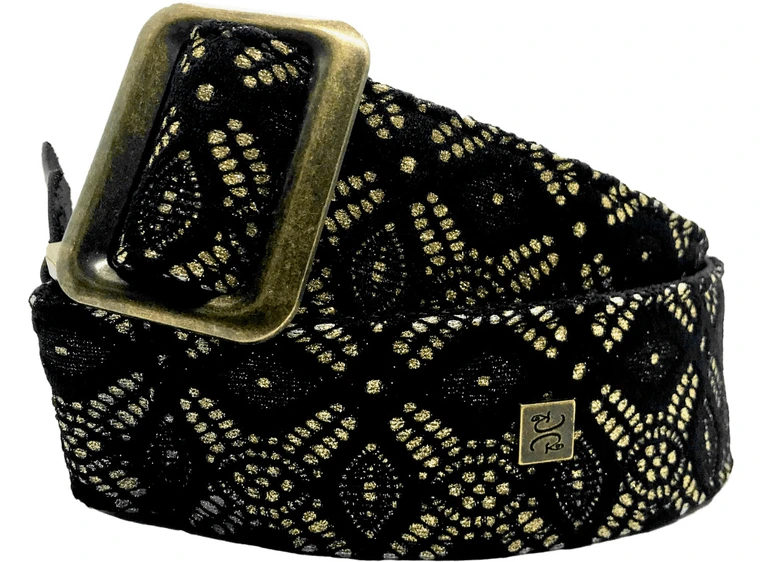 Get'm Get'm Rock'N'Roll Black & Gold Brocade 2" Gitarreim 
