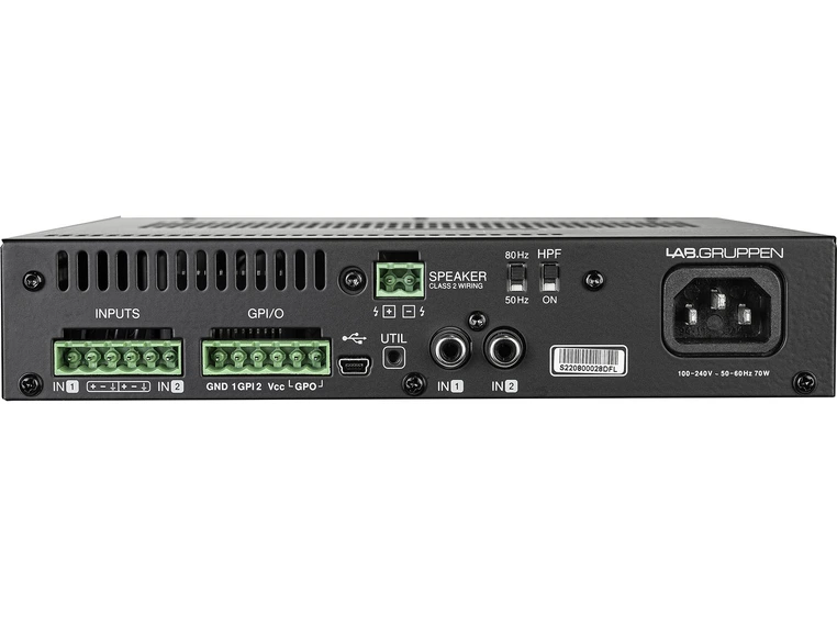 HK Audio Lucia 120 120w, 70v en kanals forsterker 