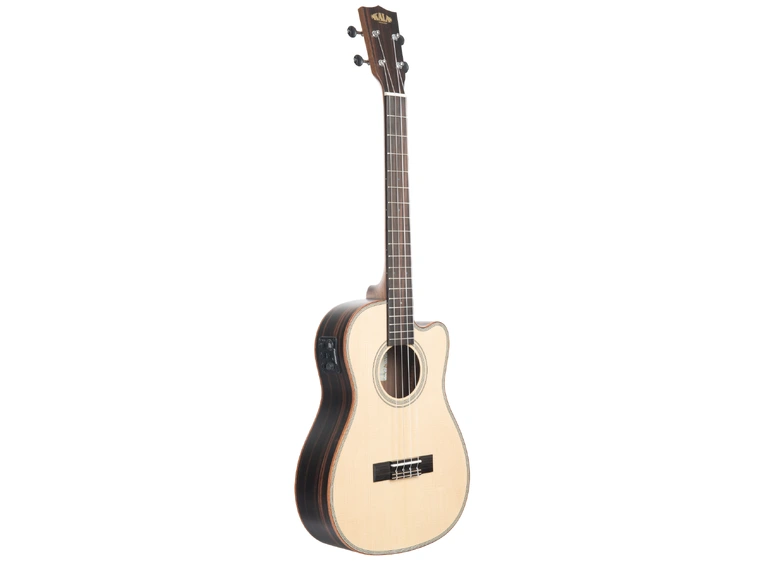 Kala KA-SSEBY-B-CE Solid Spruce Top Ebon Baritone Ukulele, Cutaway, EQ, Bag, UB-B 
