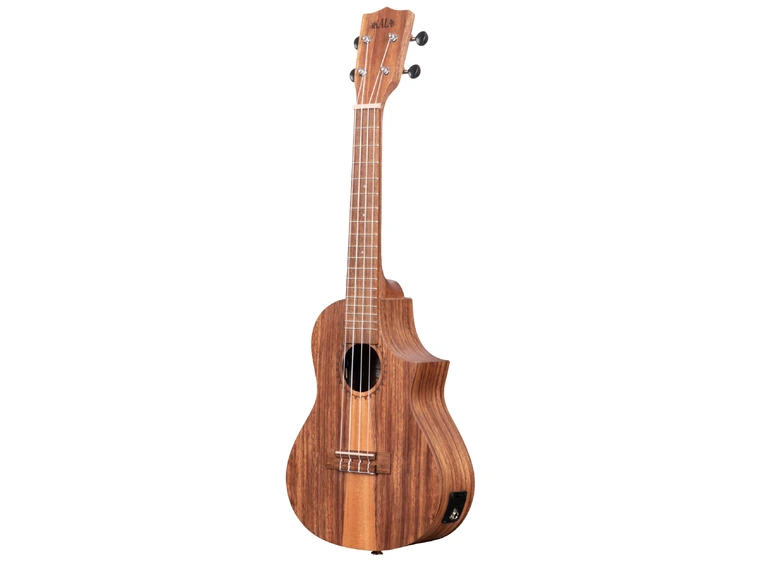 Kala KA-TK-C-CE Teak Tri-Top Concert Ukulele, with Cutaway & EQ 