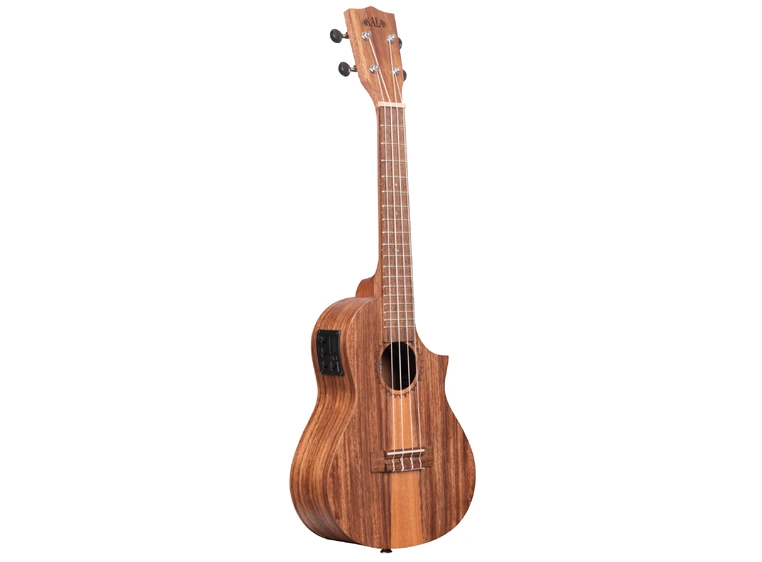 Kala KA-TK-C-CE Teak Tri-Top Concert Ukulele, with Cutaway & EQ 