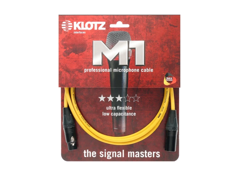 Klotz mik.kabel Prime Neutrik XLR/XLR Gul kabel 5m 