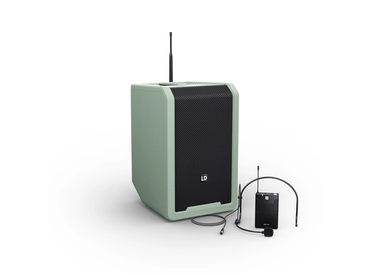 LD Systems ANNY 8 BPH B6 Kompakt-PA Adventure Green, med bøylemikrofon 