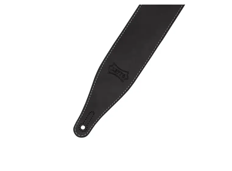 Levy's M17BAS-B 2.5” Wide Butter Leather Guitar Strap - Black Color 