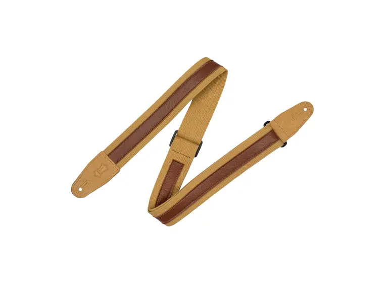 Levy's MC2CG-TAN-TAN 2'' Cotton Combo Adjustable to 60'' NAT Leather Strip on 